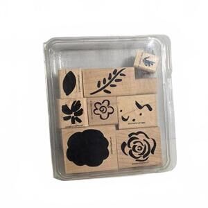 Stampin' Up! Wooden Stamp Set / Retired / Two Step Stampin' Flashy Florals